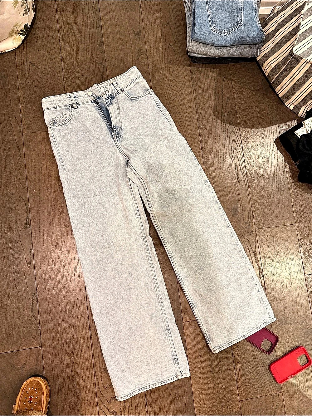 Zara Straight Leg Jeans in Blue Size 36
